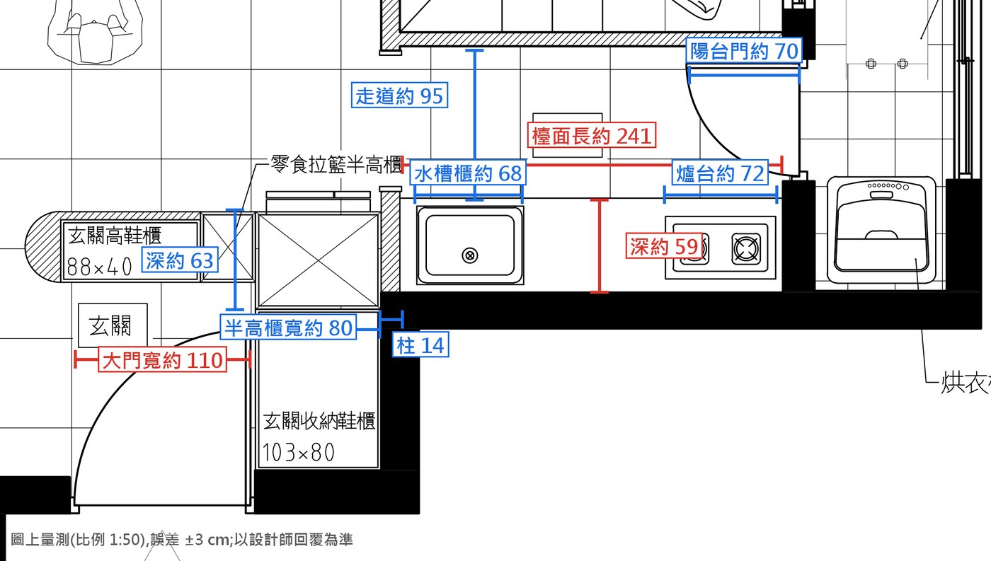廚房平面尺寸